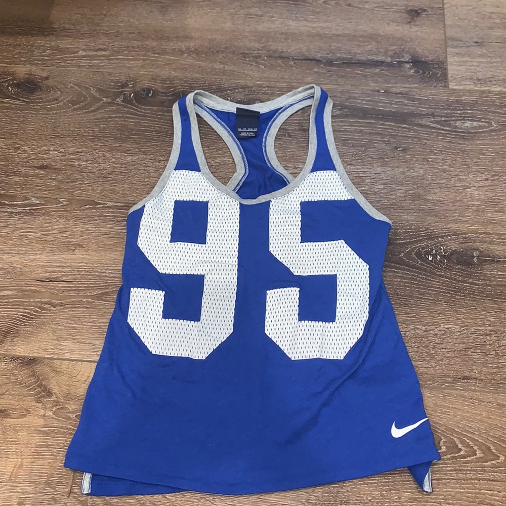 NIKE blue and white jersey look tank top